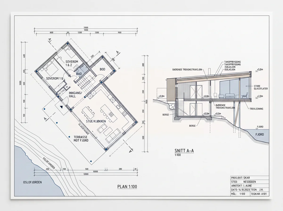 Skar — plan og snitt